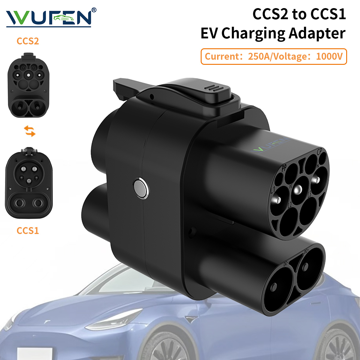 Adapter WUFEN CCS2 do CCS1 AC  – Ccs2 To Ccs1 Fast Charge Adapter 250Kw recenzja i cena